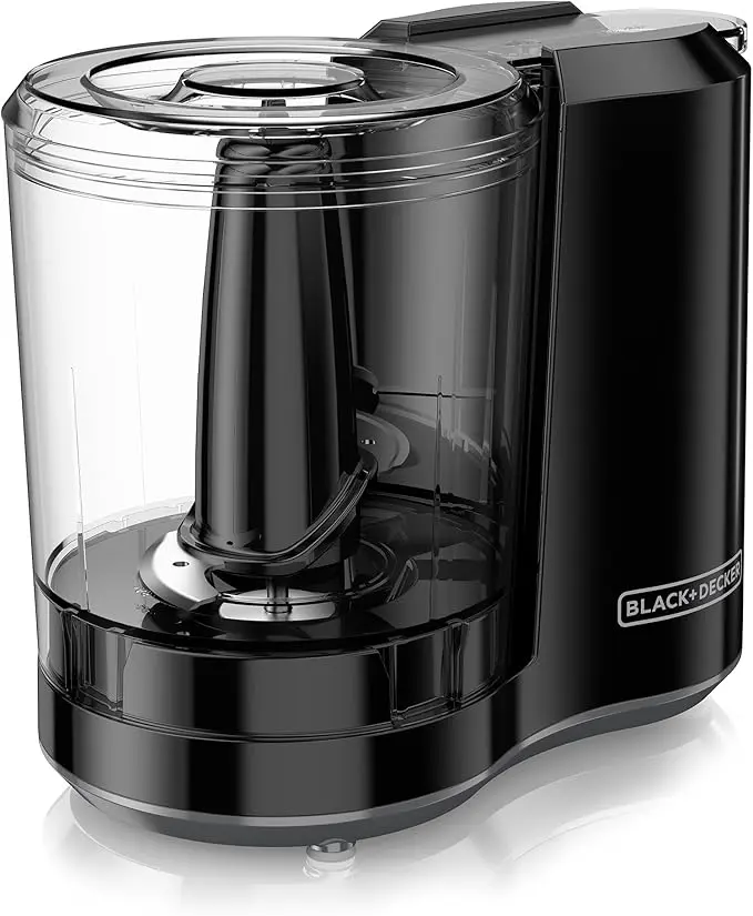 *AS-IS* Black+Decker Fresh Prep One-Touch Chopper 3-Cup Food Processor, Dishwasher Safe Parts, 3-Cup, Black