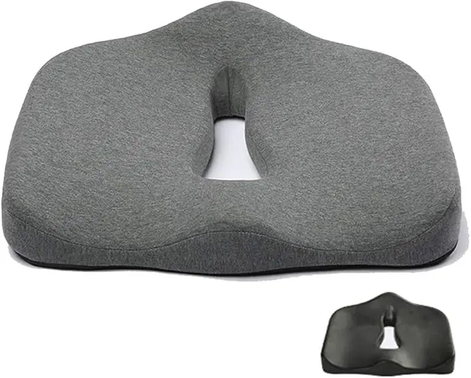BAOFI Seat Cushion for Office Chair, Relieve Hemorrhoids Prostate Coccyx Sciatica Pregnancy Orthopedic Seating Cushion Ergonomic Bamboo Charcoal Memory Foam Cushion Gray