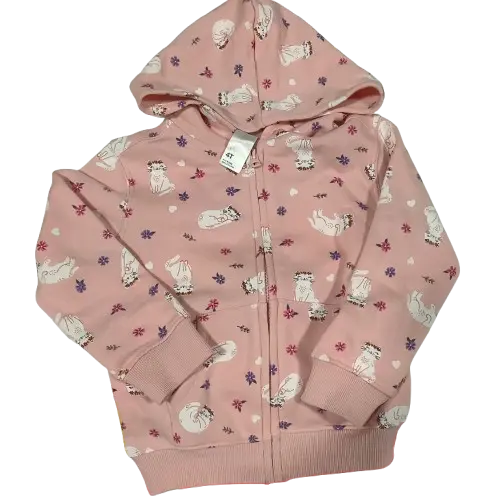 anko Kids Pink Cat Print Hoodie (Size 4T)