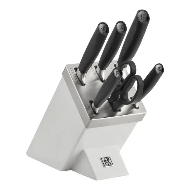 Zwilling - All * Star 7 PC Self Sharpening Knife White Block Set Silver Knives