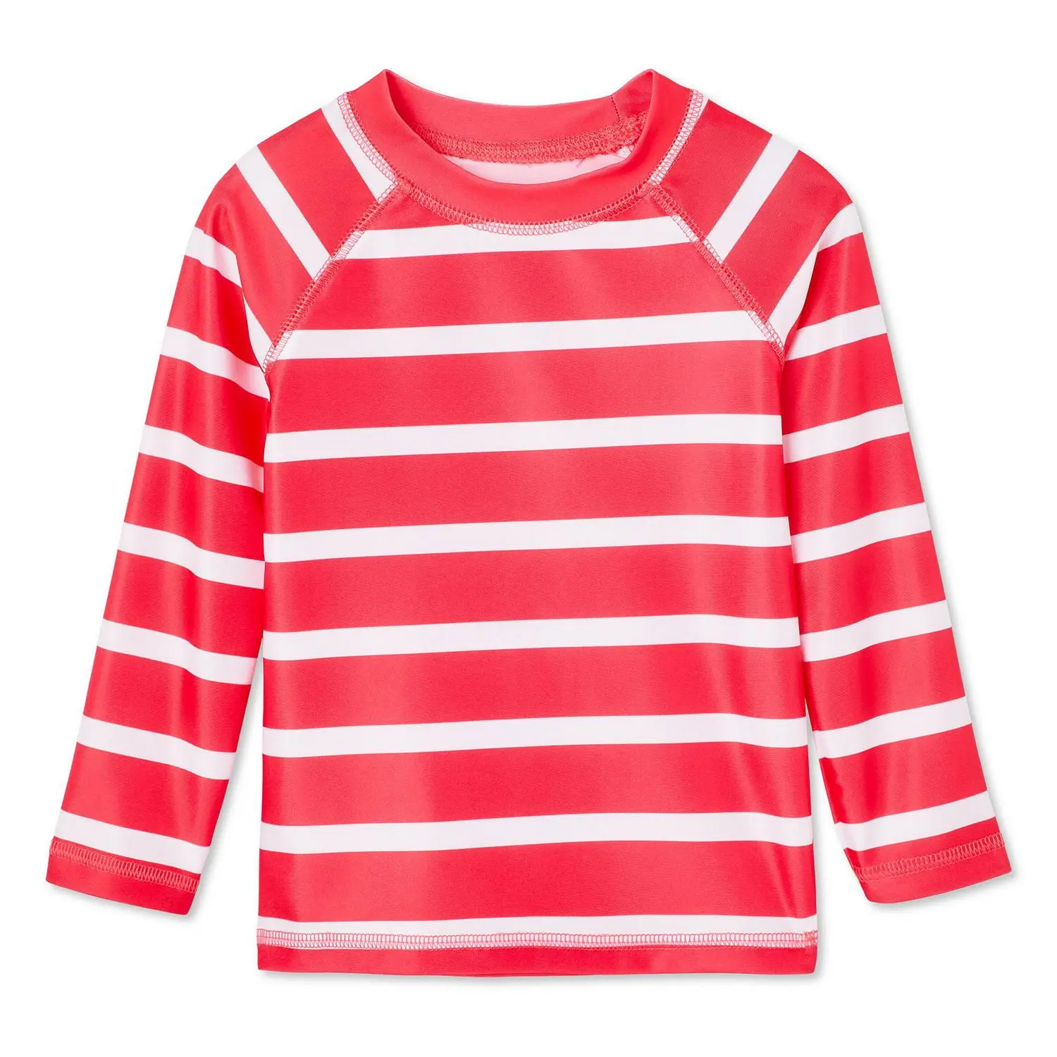 George UPF 50 Striped Pink and White Girls Swim Shirt (3T)