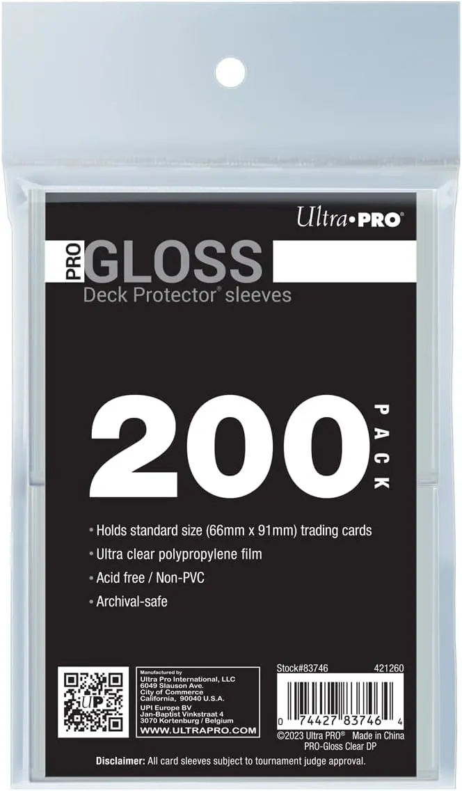 Ultra PRO - 200ct Clear PRO-Gloss Standard Card Sleeve Deck Protector