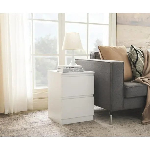 Hometrends 2-Drawer Nightstand 15 3/4"W x 15 3/4"D x 21 3/4"H, 2-Drawer Nightstand