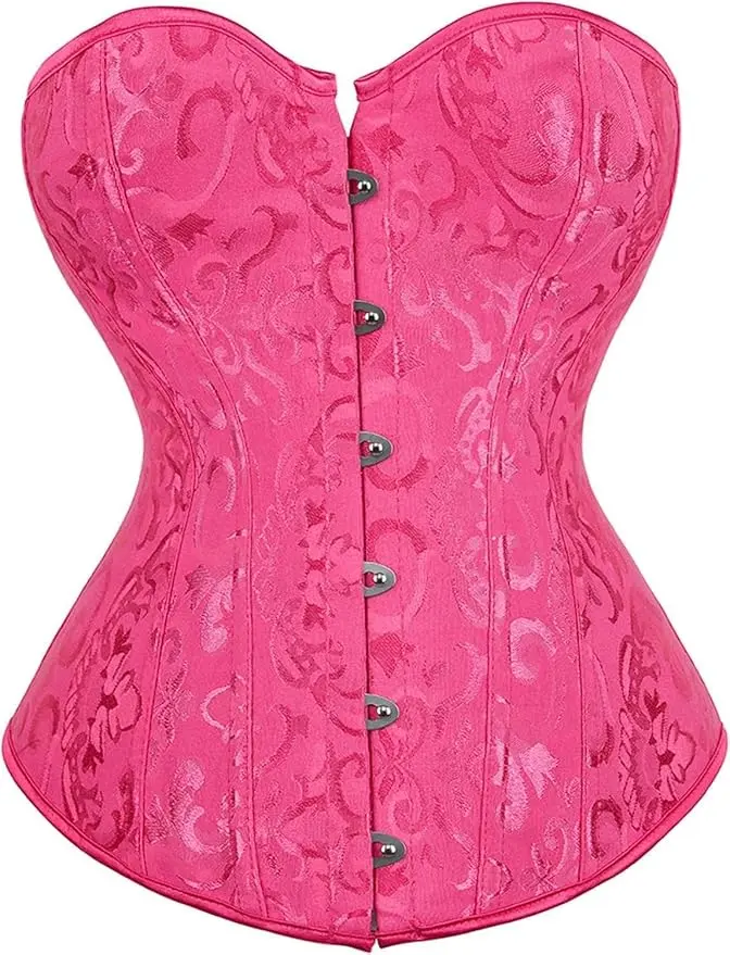 Fashion Costumes Women's Lace Up Boned Jacquard Brocade Waist Training Underbust Corset Bustiers Top (M)