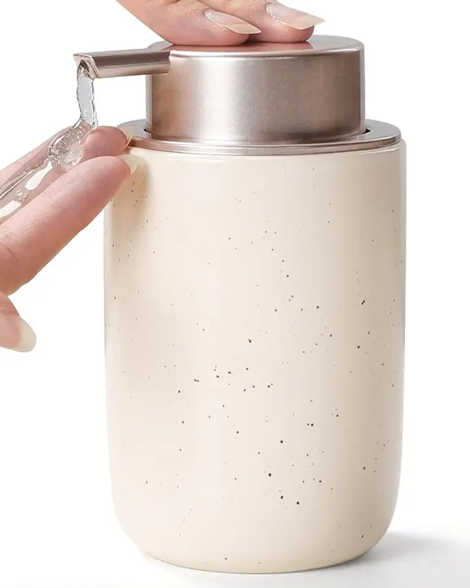 BosilunLife Lotion Pump Dispenser - for Bathroom or Kitchen (Apricot, Liquid Pump)