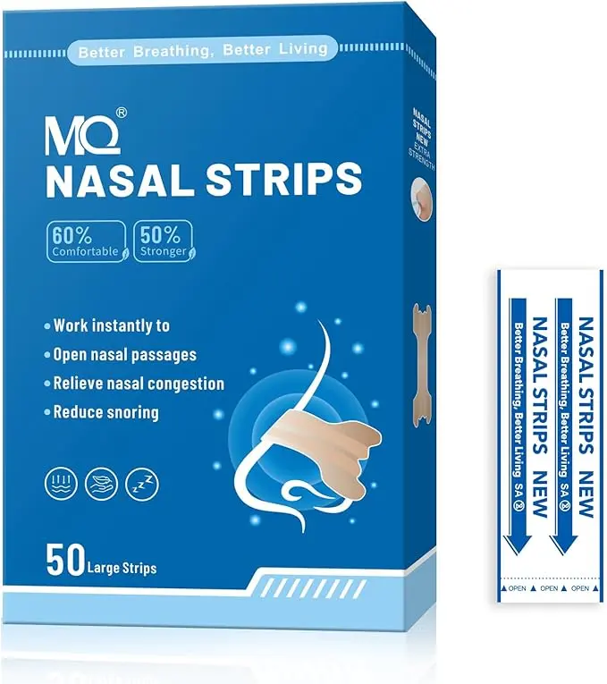MQ Nasal Strips for Snoring Nose Strips for Breathing Extra Strength Snore Strips to Open Nasal Passages, Relieve Nasal Congestion, 50 Large Strips