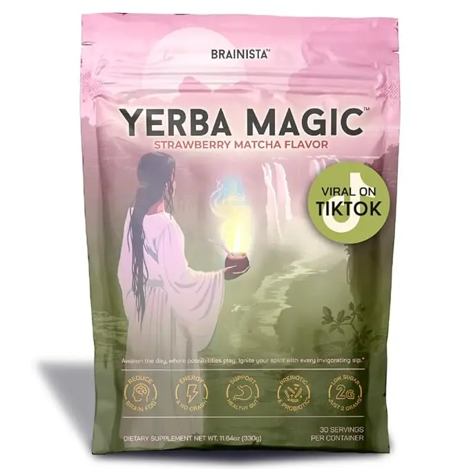 Yerba Magic – Yerba Mate Tea Instant Powder Super Drink – Strawberry Matcha, 30 Servings EXP:04-2027