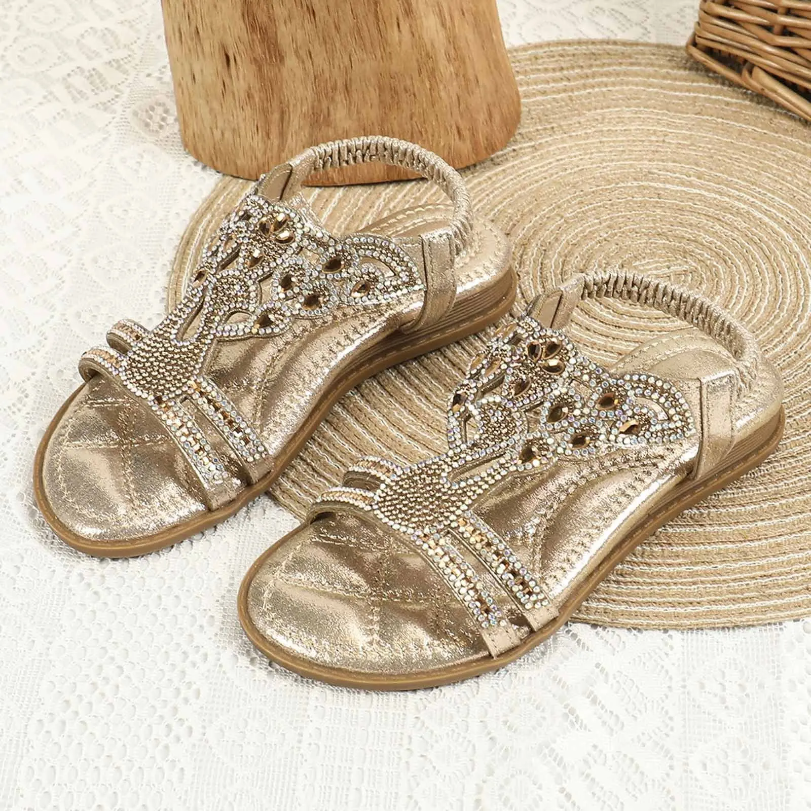 BOBOGOJP Kids Sandals Girls Glitter (SIZE 34 *See Size Chart)
