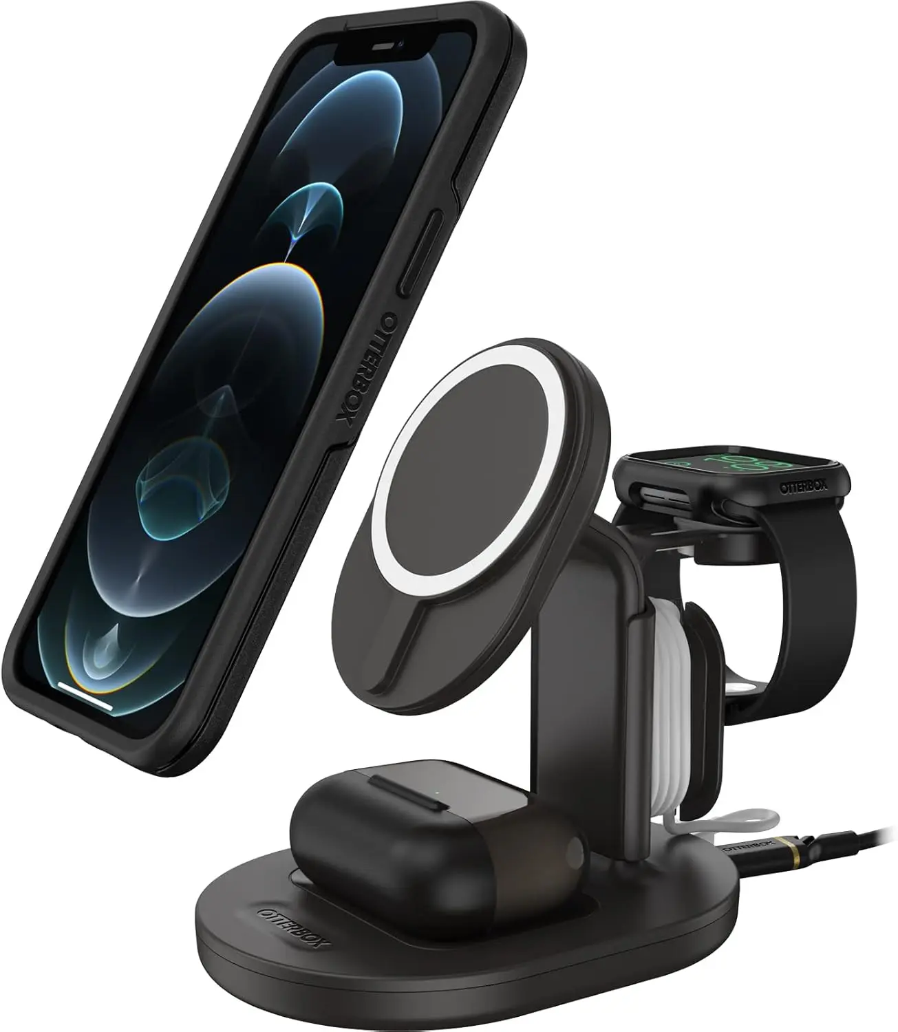 OtterBox 3-in-1 Wireless Charging Station for MagSafe - Black