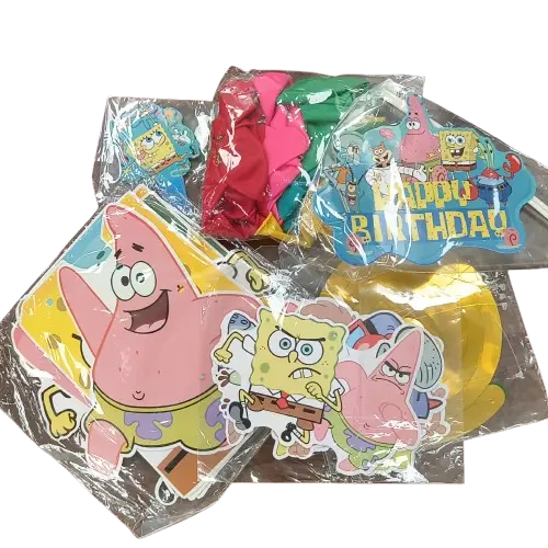 Spongebob Squarepants Birthday Party Decor, Cartoon Party Supplies Set