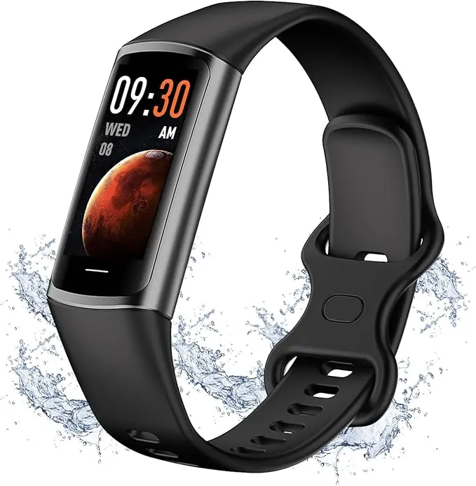 Fitness Tracker AMOLED, 25 Sports Modes, Heart Rate/Blood Oxygen and Pressure Monitor Sleep Step Tracker Waterproof Smartwatch Smart Bracelet for Android and iOS Phone
