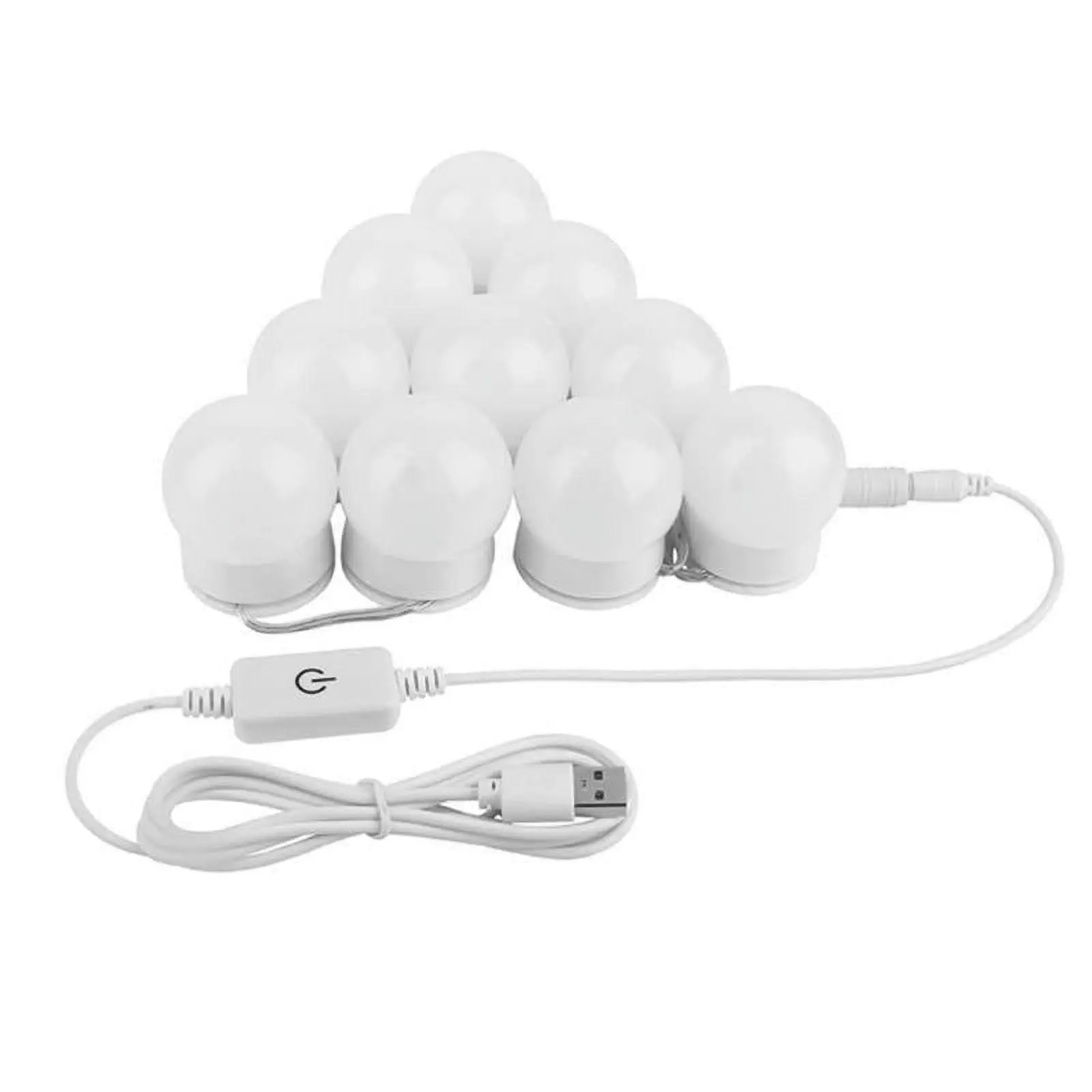 USB Vanity Mirror Lights Kit with 10 LED Dimmable Light Bulbs for Bathroom Makeup Dressing Table