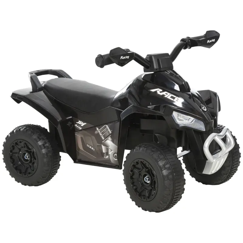 Aosom 370-096BK No Power 4 Wheels Ride on Toy for Kids, Foot To Floor Slider Toddler Ride-on Car with Music, Lightening, for 18-36 Months Black