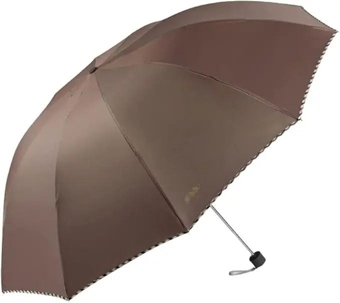 Windproof Umbrella Strong Large Umbrellas Brown
