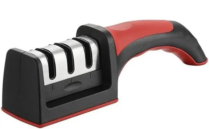 Knife Sharpener Non Slip Handles 3 Honing Levels Coarse Medium Fine