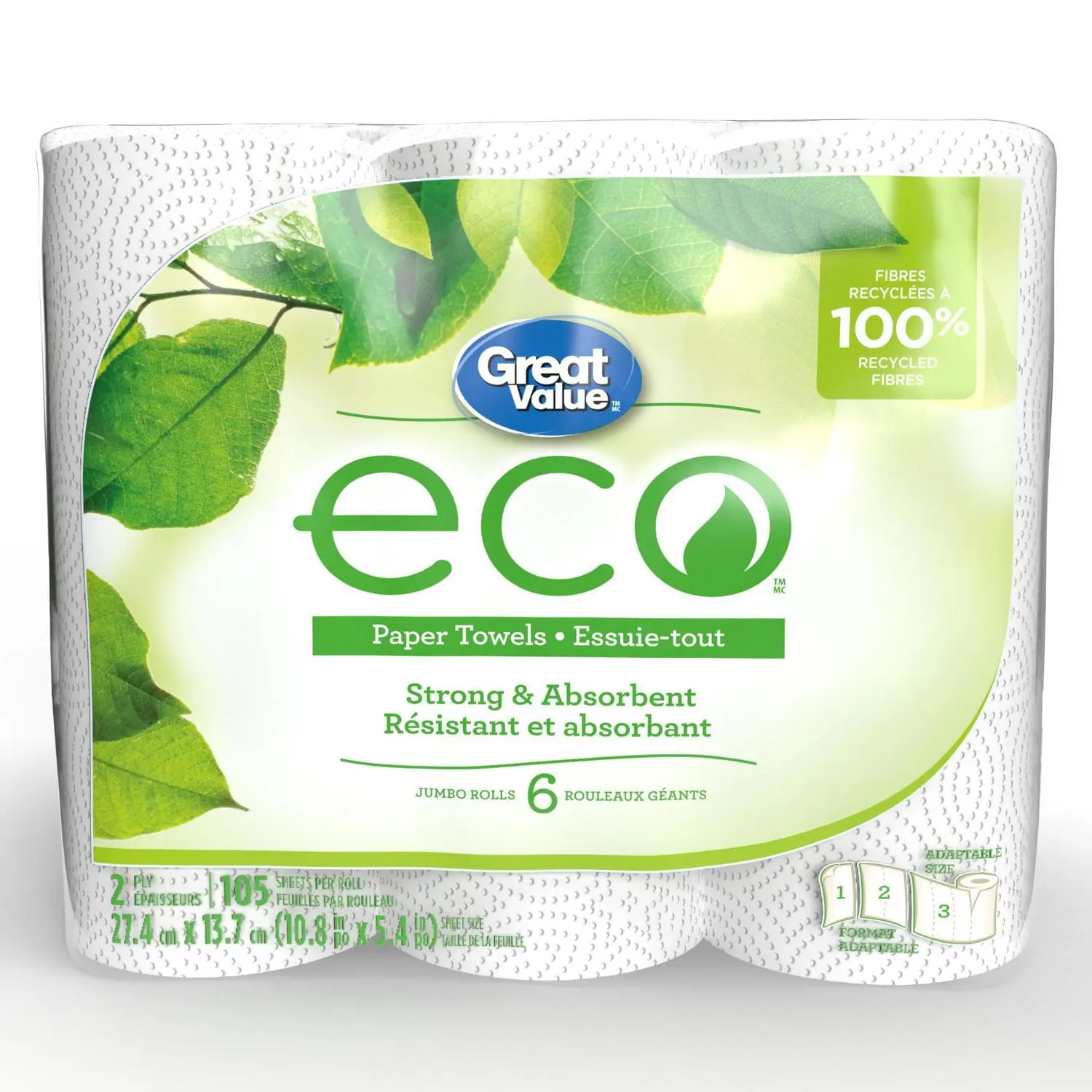 Paper Towels 6 Triple Rolls = 18 Regular Rolls please see details