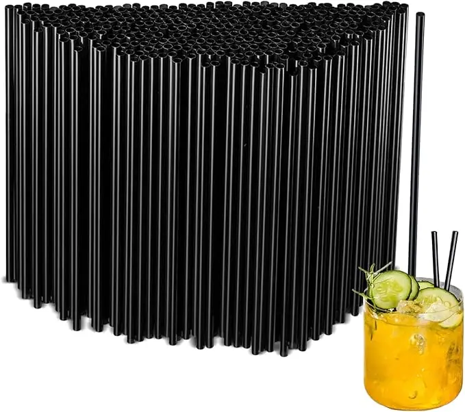 500Pcs Black Disposable Straws, 5.12’’