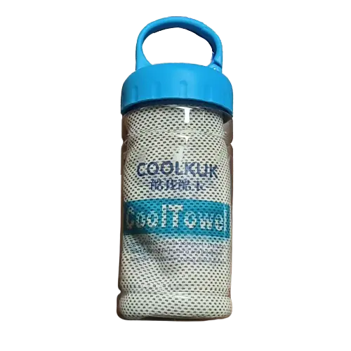 COOLKUK CoolTowel Grey in Portable Bottle