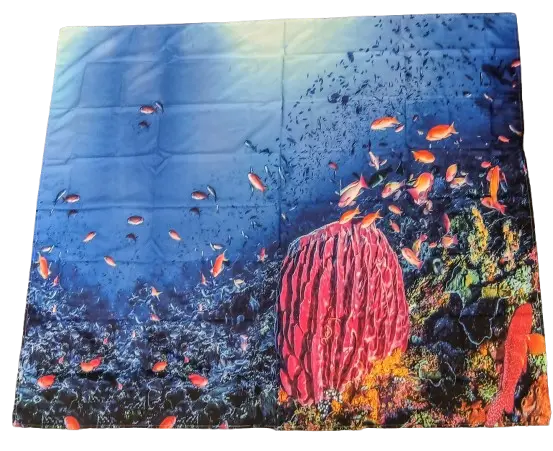 Sea Fish Coral Reef Backdrop 52"x60"