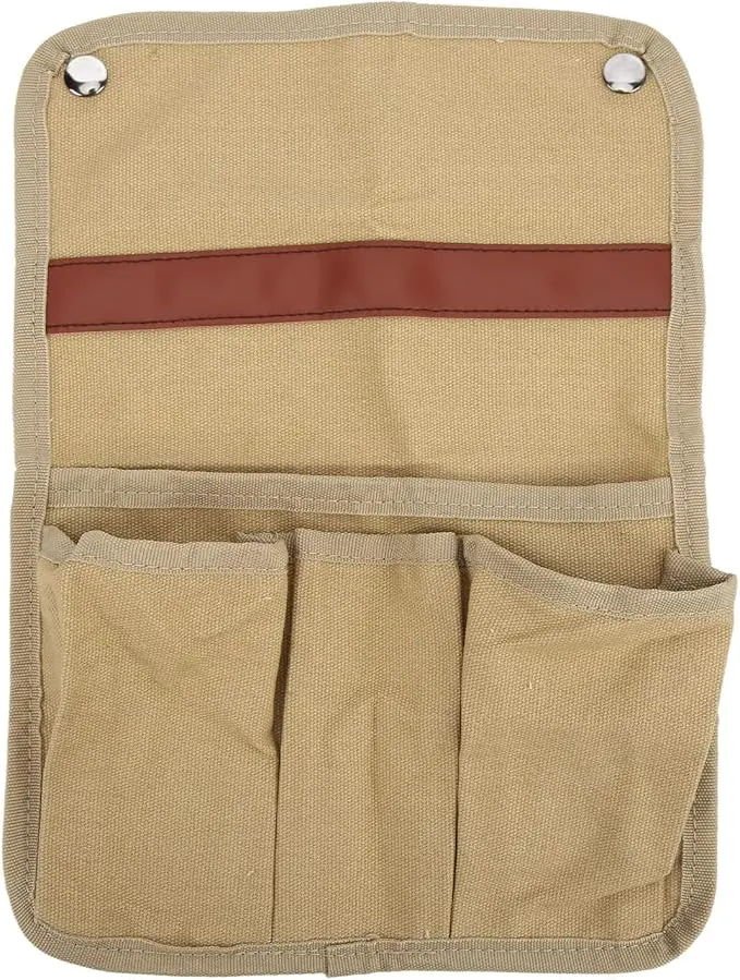 Camping Chair Armrest Storage Bag Side Multifunctional Portable Beach Chair Hanging Storage Bag for Outdoor Beach (Khaki)