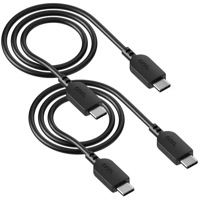 Onn. 2-Pack 3 FT/0.9 m USB 60W Certified USB-C to USB-C Cable