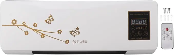 Portable Air Conditioner, Smart Household Wall Mount Portable Heater with Digital Display and Remote Control