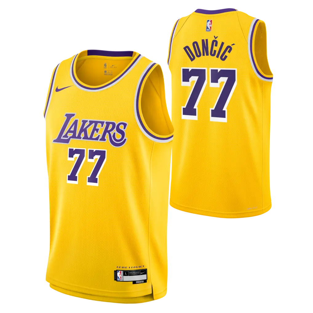 Authentic Men's NBA Jersey Lakers - Luka Doncic 77, Size 54 (XXL)