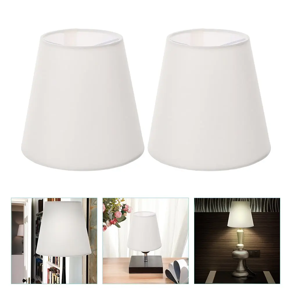 2Pack Lamp Shades For Pendant Lamp In White Beige 14.0x14.0x5.1cm