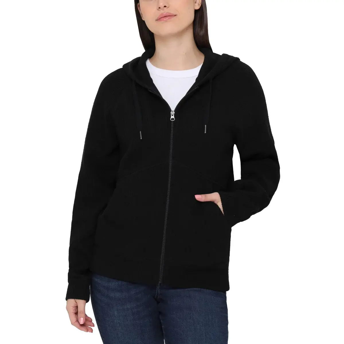 Sierra Designs Black Women's Hooded Zipper Sweater (XS/TP)
