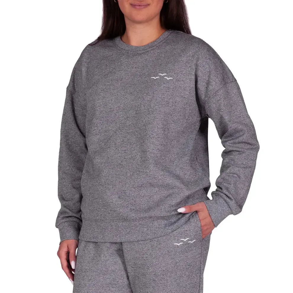LAZYPANTS Premium luxe sueded double knit crewneck sweatshirt in Grey (XS/TP)