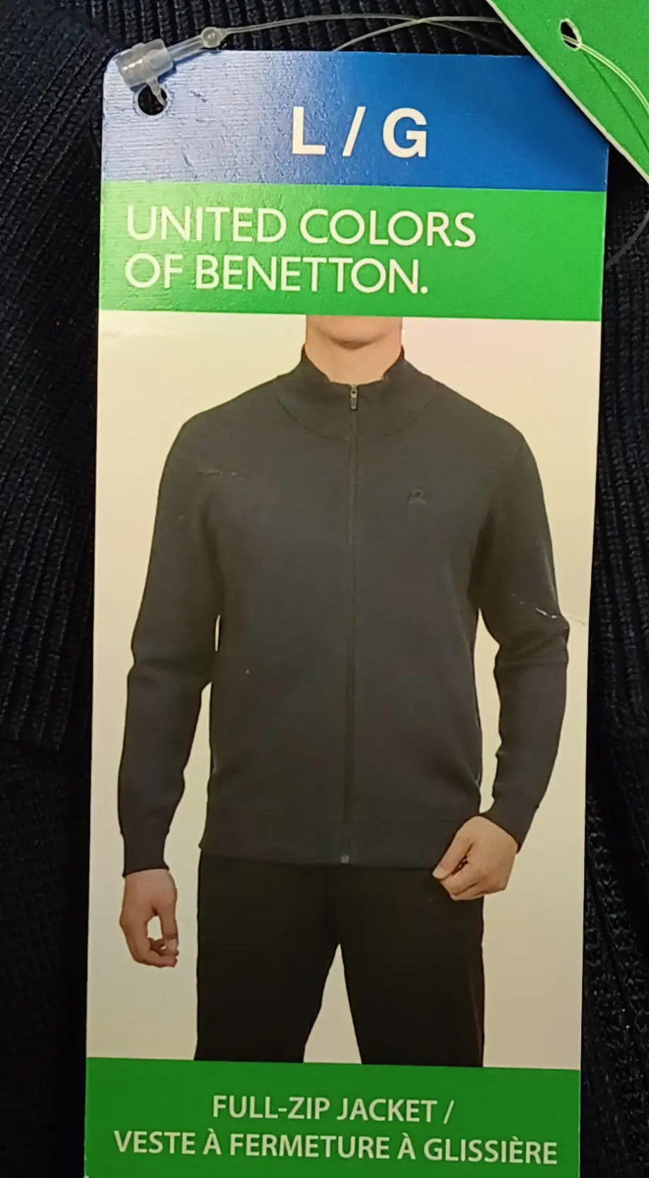 United Colors of Benetton Men's Navy Full Zip Jacket (L/G)