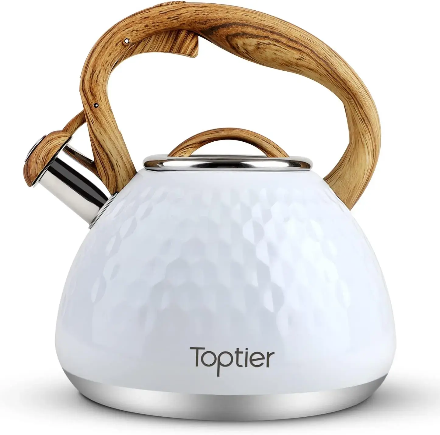 Tea Kettle, Toptier Teapot Whistling Kettle with Wood Pattern Handle