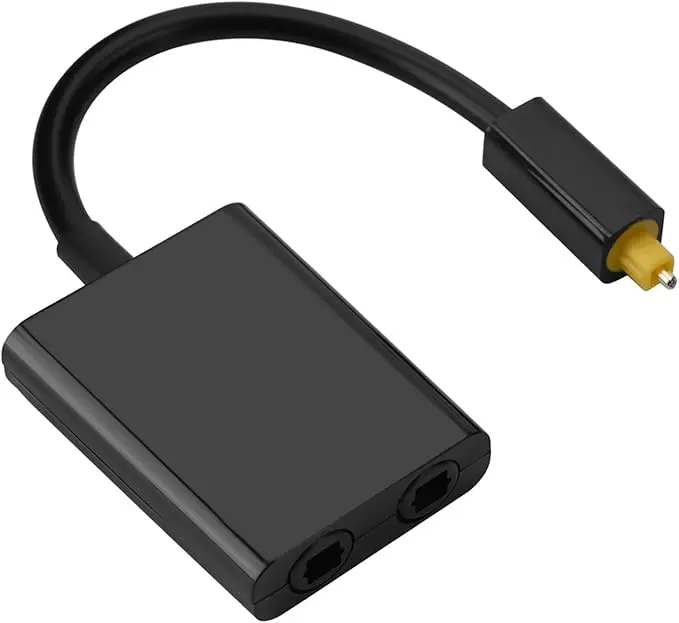 Premium Toslink 1 to 2 Digital Optical Audio Adapter For Soundbar TV
