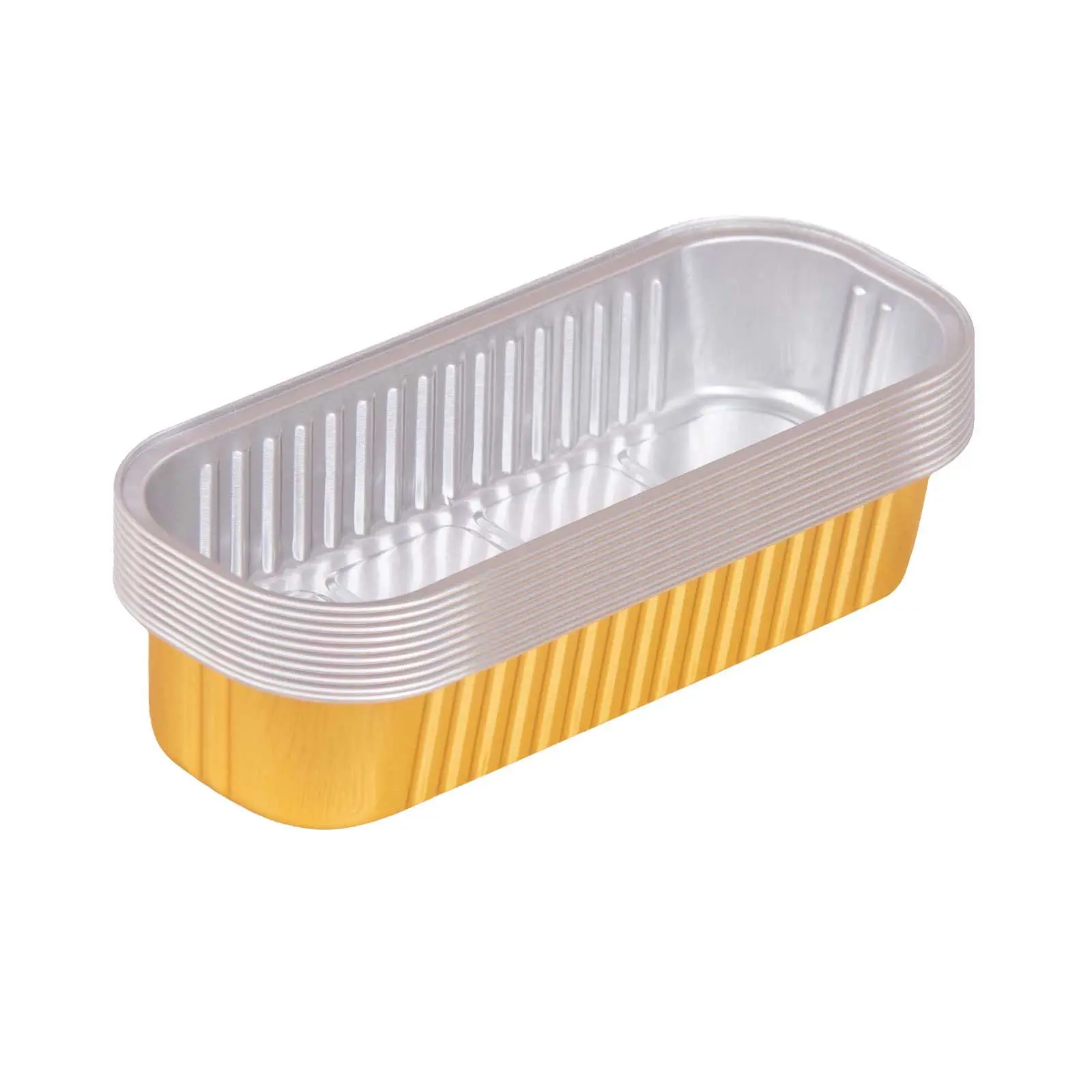 Disposable Baking Tins Foil Mini Pans With Lids 10 Pack, 6.8oz 6.5"x2.6"x1.2"