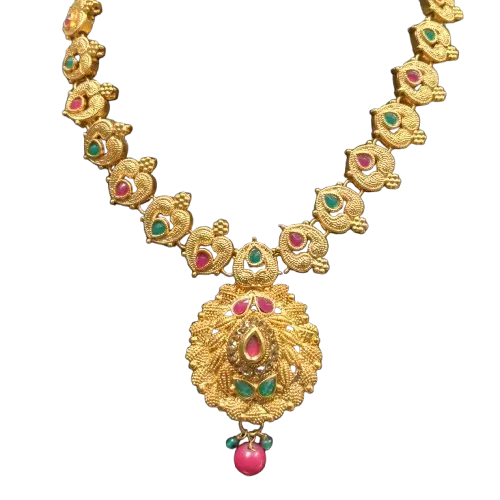 Red Green Gold Adjustable Necklace