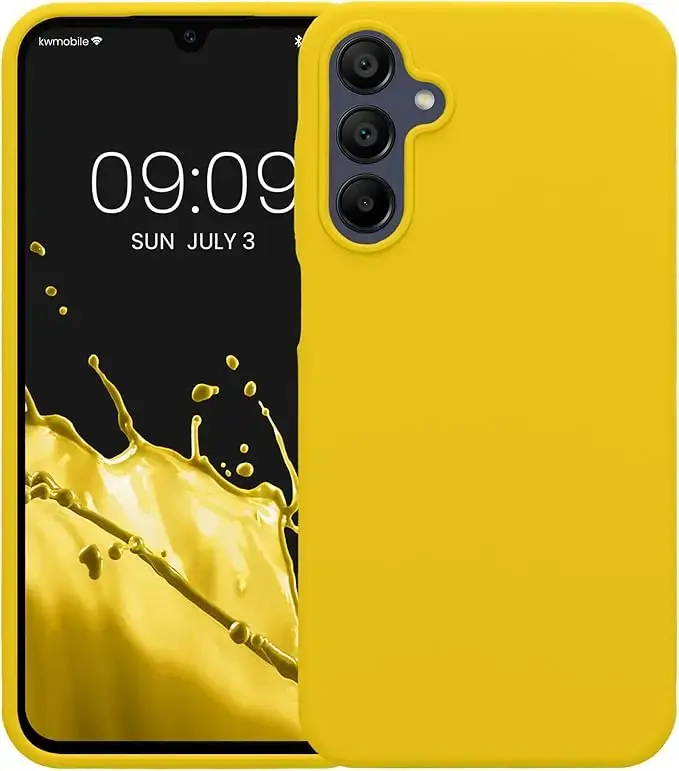 kwmobile Case Compatible with Samsung Galaxy A15 5G Case - TPU Silicone Phone Cover with Soft Finish - Radiant Yellow