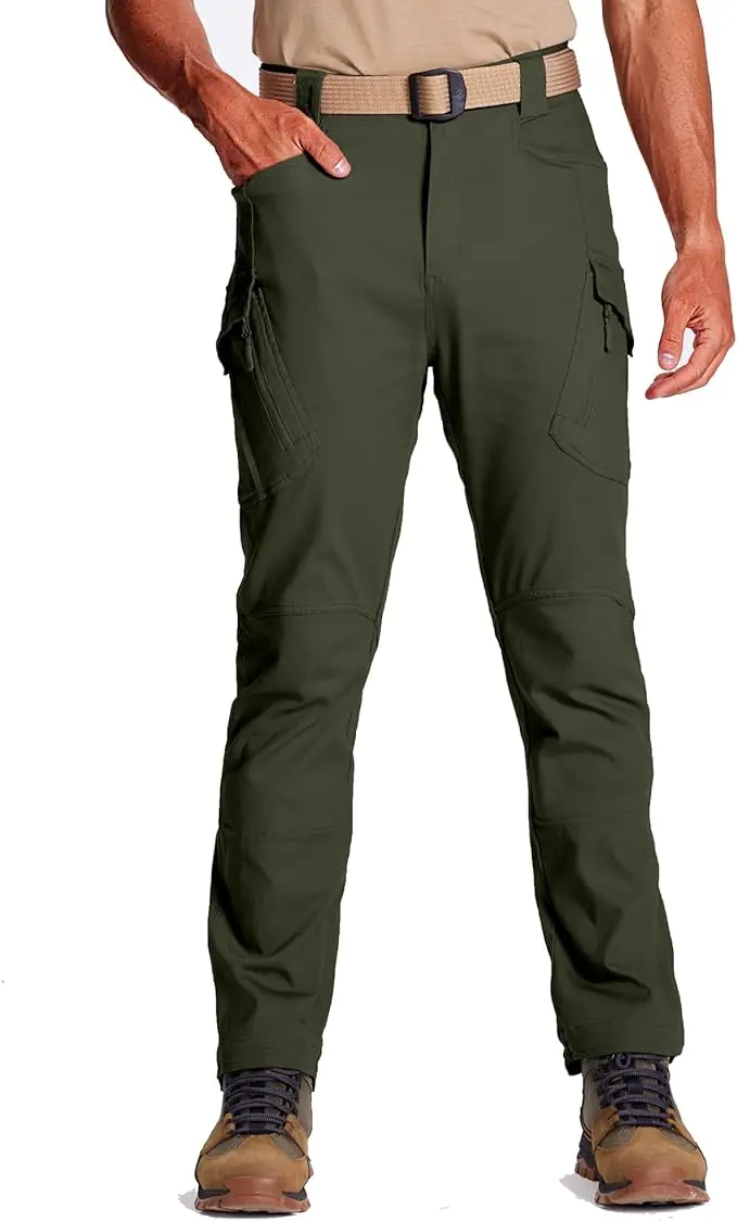 Tactical Pants for Men with 9 Pockets Cotton Cargo Work Military Trousers Stretch Hiking Combat Rip-Stop Pants (XXL)