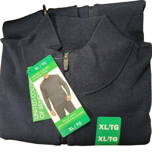 United Colors of Benetton Men's Navy Full Zip Jacket (XL/TG)