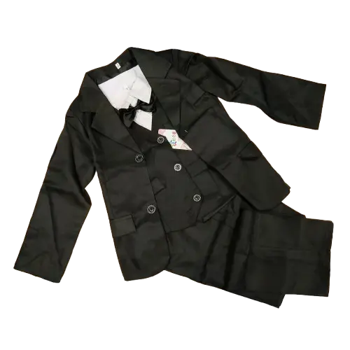 Boys Black 5-Piece Tuxedo Suit (US Size 6-8)