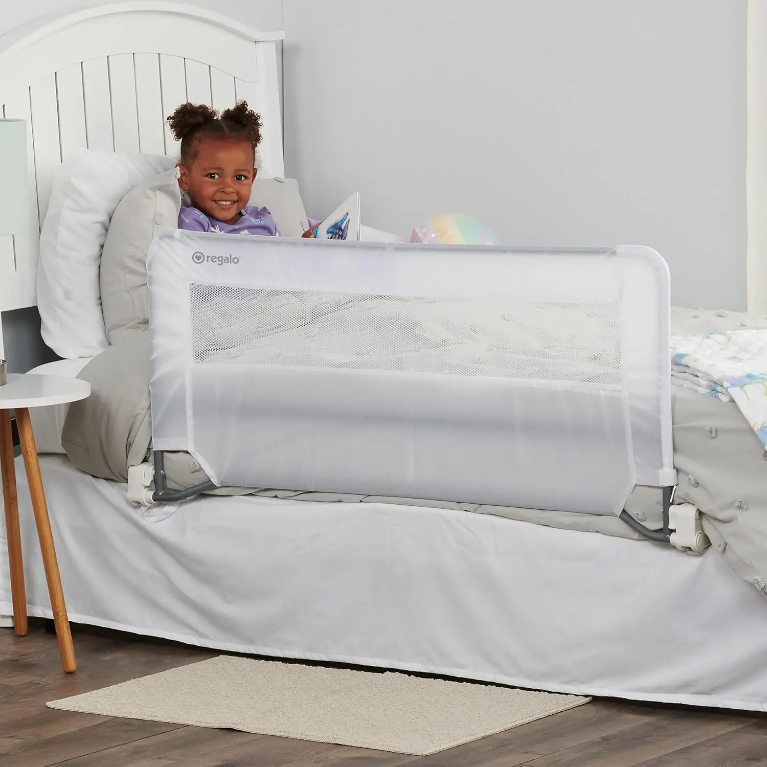 Regalo Swing Down Bedrail, White 43" Wide (2-5Y)