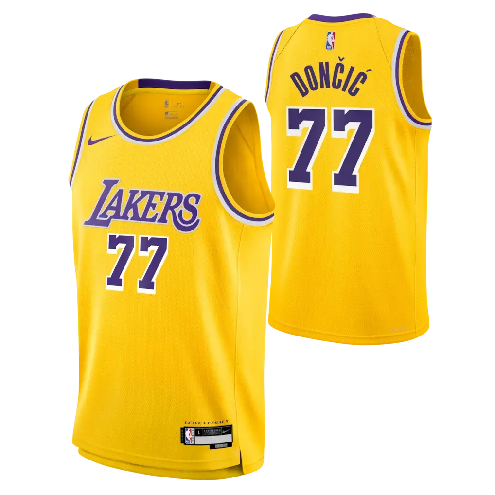 Authentic Men's NBA Jersey Lakers - Luka Doncic 77, Size 54 (XXL)