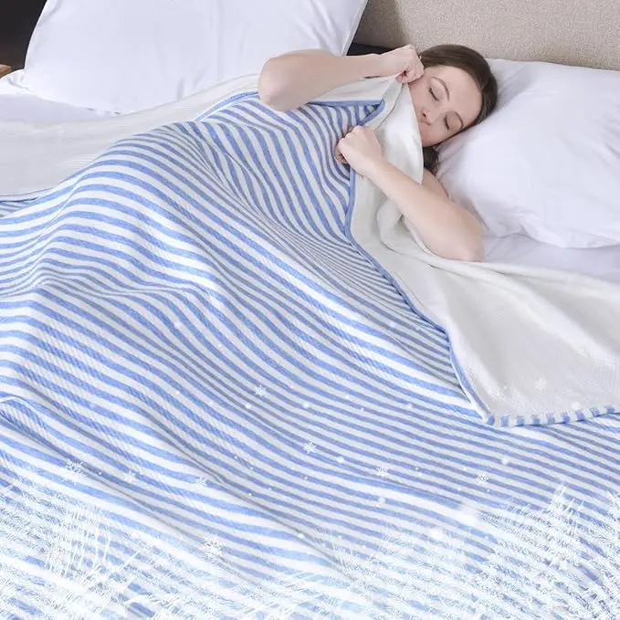 ROMINT Cooling Blanket, Breathable Summer Blanket Queen Size for Hot Sleepers,Lightweight, Soft and Comfortable Blanket for Bedroom & Sofa (Queen 90in/90in)