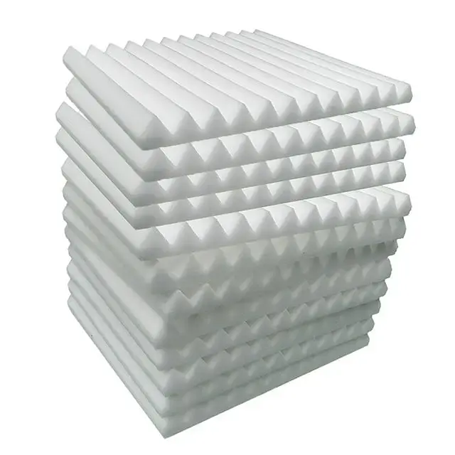 12 Pcs Soundproof Foam Panels 1 X 12 X 12 Inches White High-Density Studio Acoustic Wall Panels