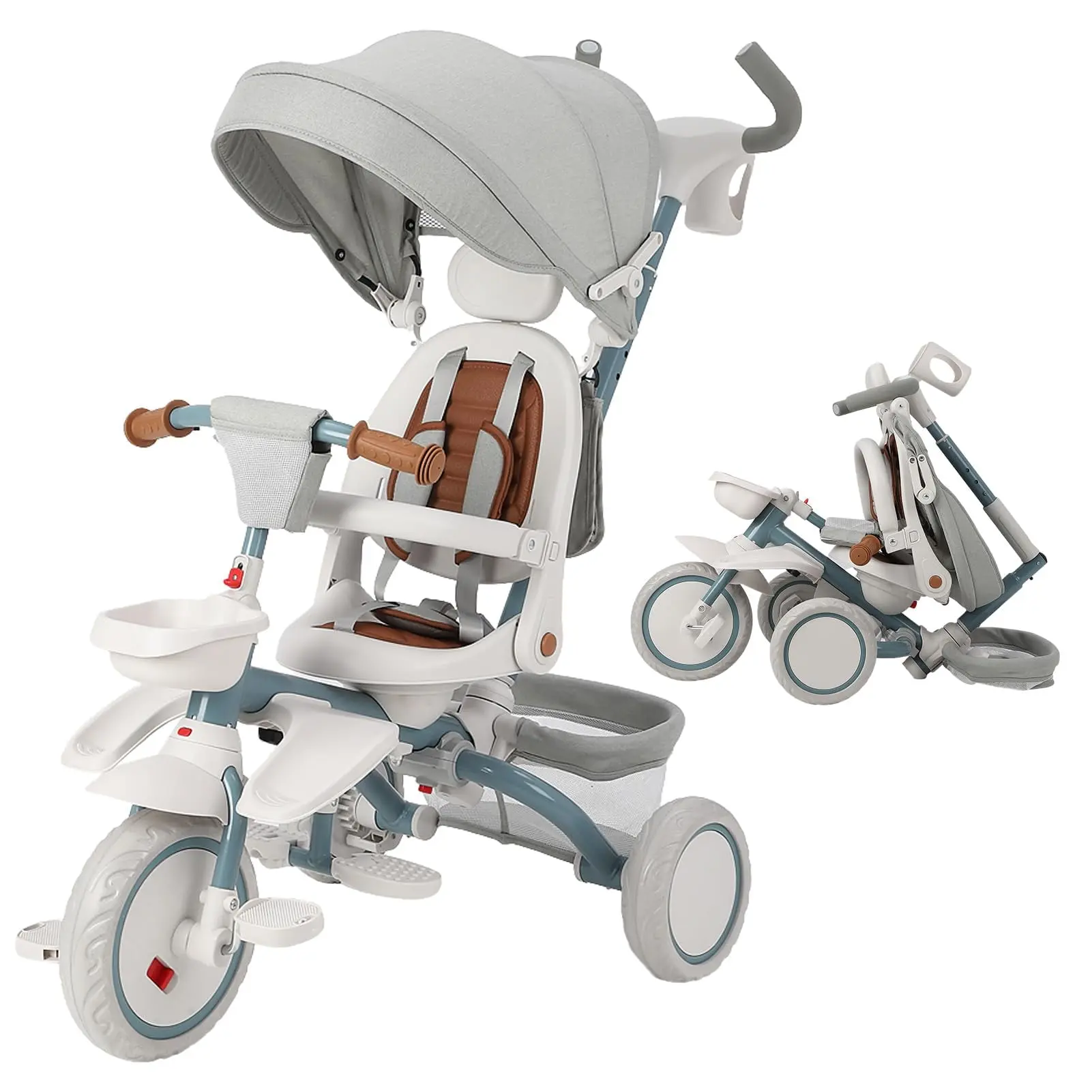 GloryStar Foldable Baby 7-in-1 Tricycle (Ages 1-5)