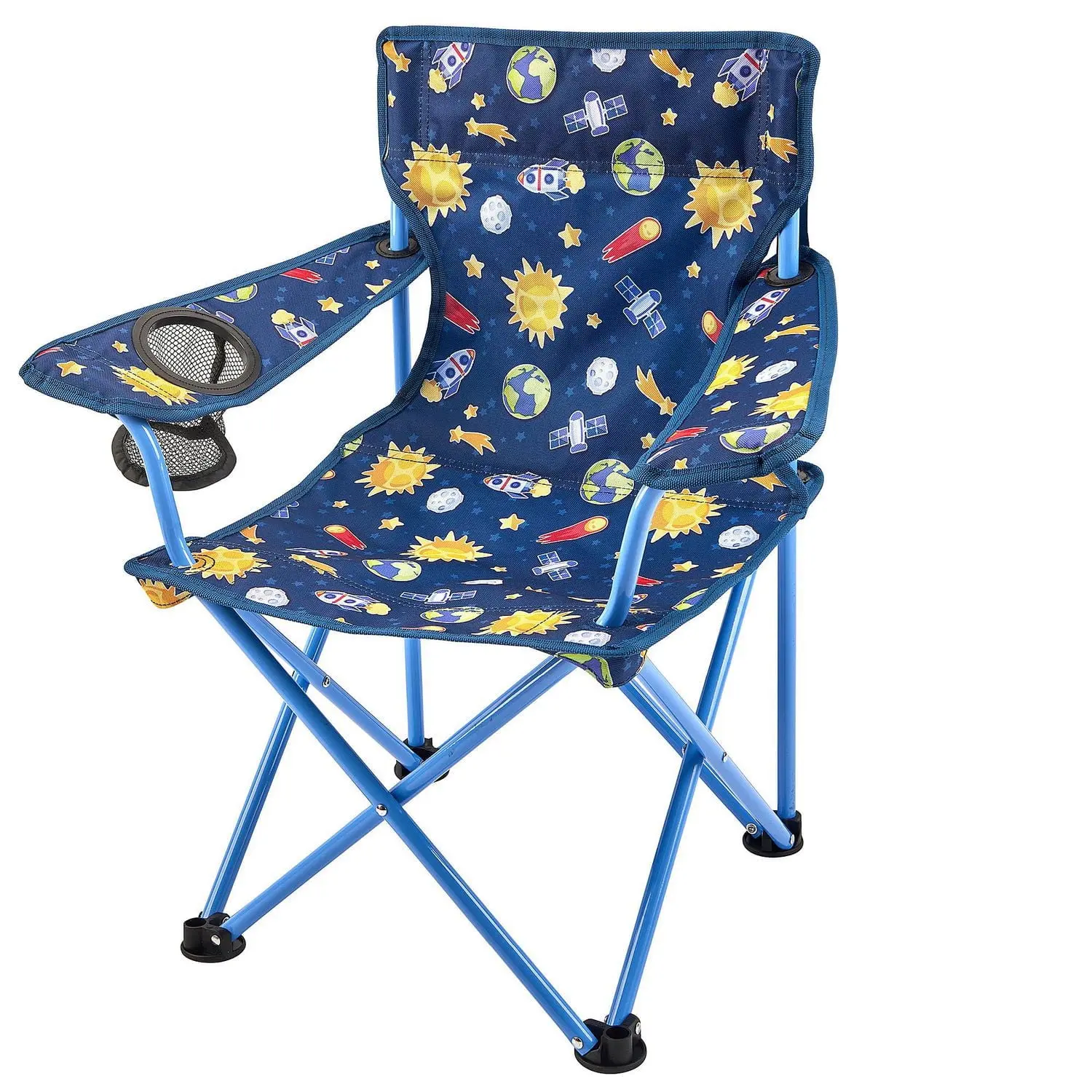 Ozark Trail Kids Folding Arm Chair, 125lb Weight Capacity, Blue