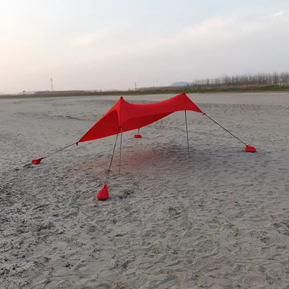 Red Beach Tent Sun Shelter with Sandbags