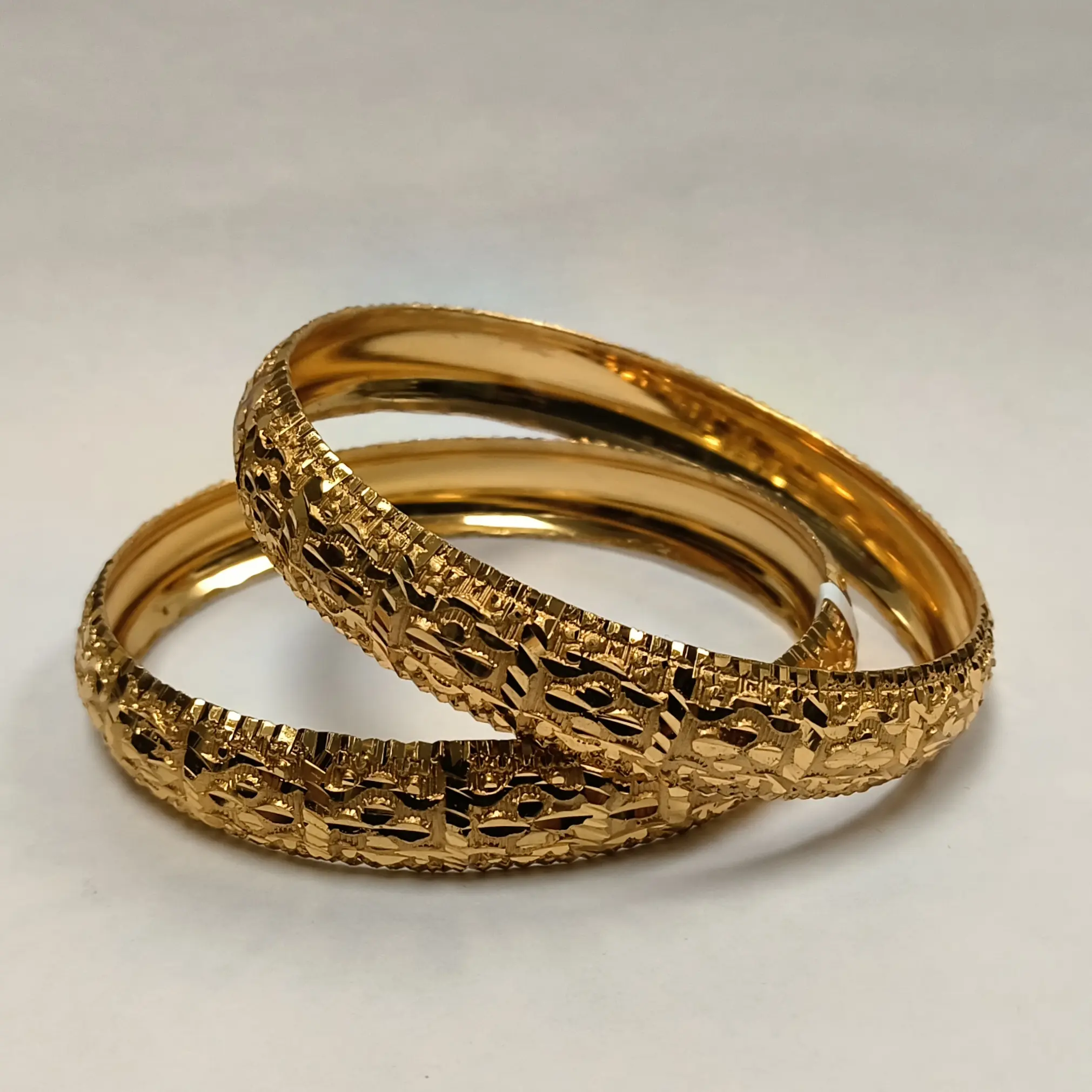 Magnificent 2PC Gold-Plated Bangles (Size 2.7")