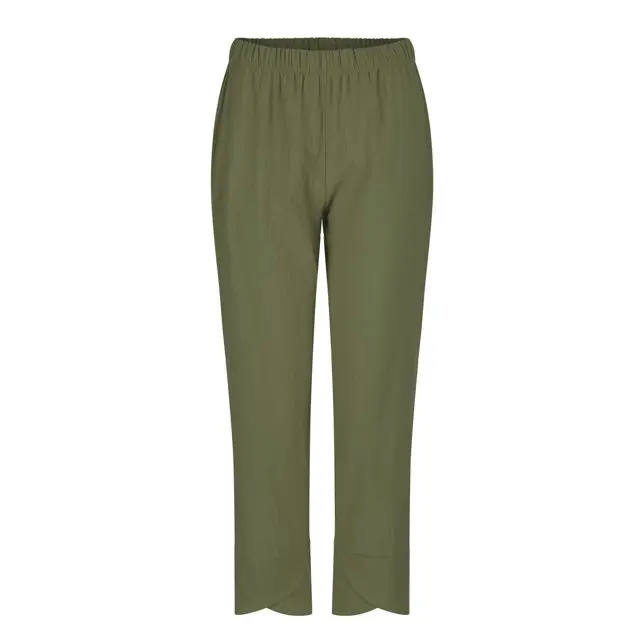 Women's Cotton Solid Color Trousers (XL)