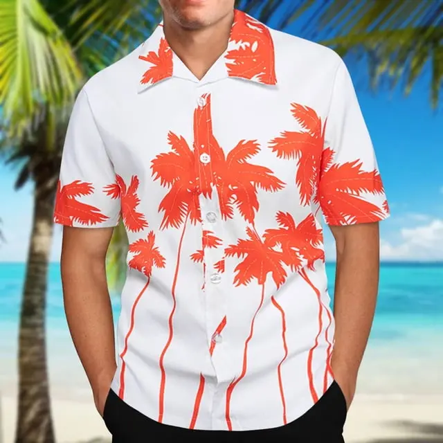 Men's Hawaiian Print Shirt (XL)