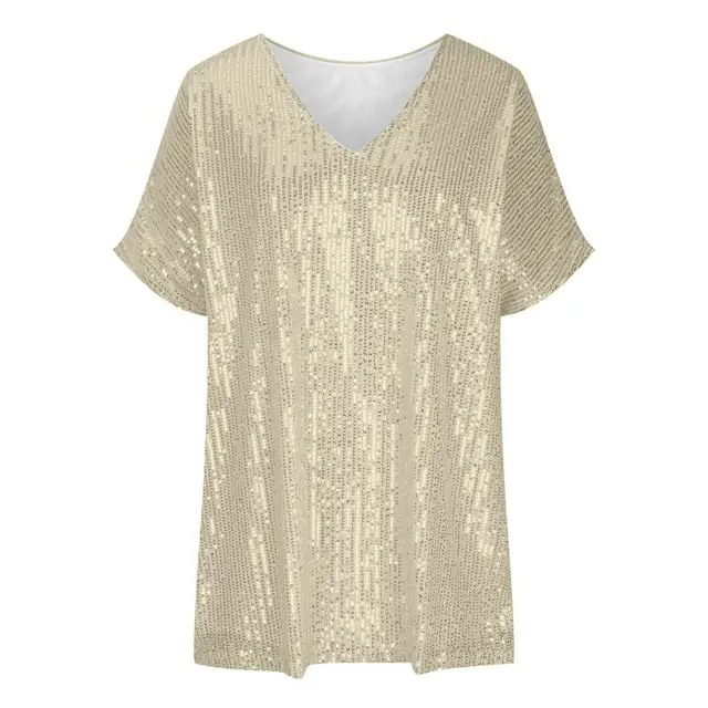 UPPADA Sequin Sparkle Gold Top (XXL)